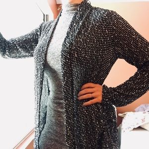 Open Front Split Back Sweater